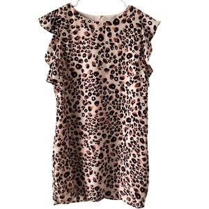Cupcakes and Cashmere XS Leopard‎ Print Ruffle Sleeveless Dress